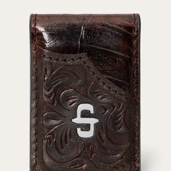Stetson Tooled Embossed Croco Money Clip
