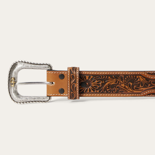 Stetson Tooled Tab Belt