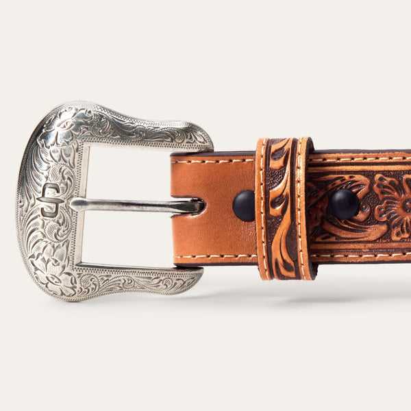 Stetson Tooled Tab Embroidered Belt
