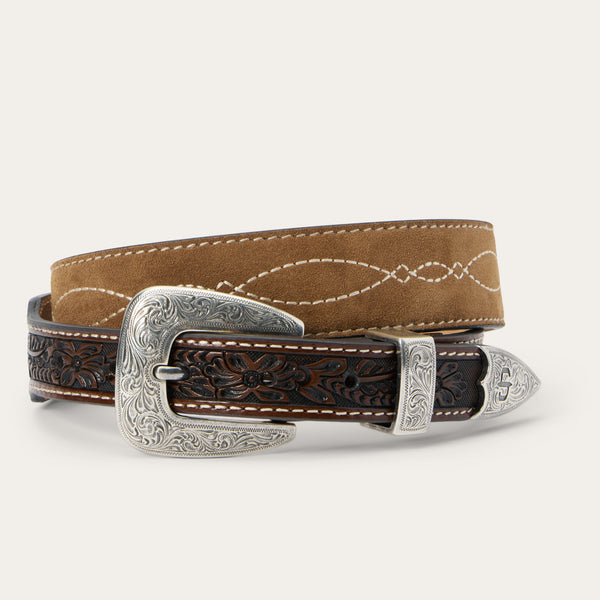 stetson Tooled Tapered Belt