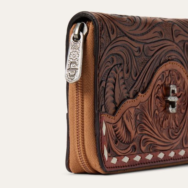 Stetson Tooled Zip Wallet