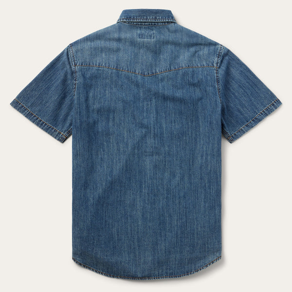 Stetson Turquoise Snap Short Sleeve Denim Shirt