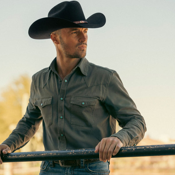 Stetson Turquoise Snap Twill Western Shirt