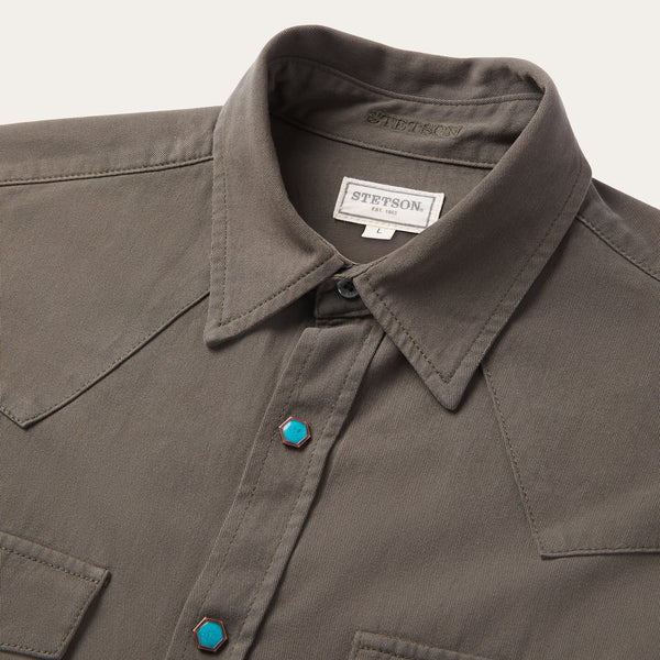 Stetson Turquoise Snap Twill Western Shirt