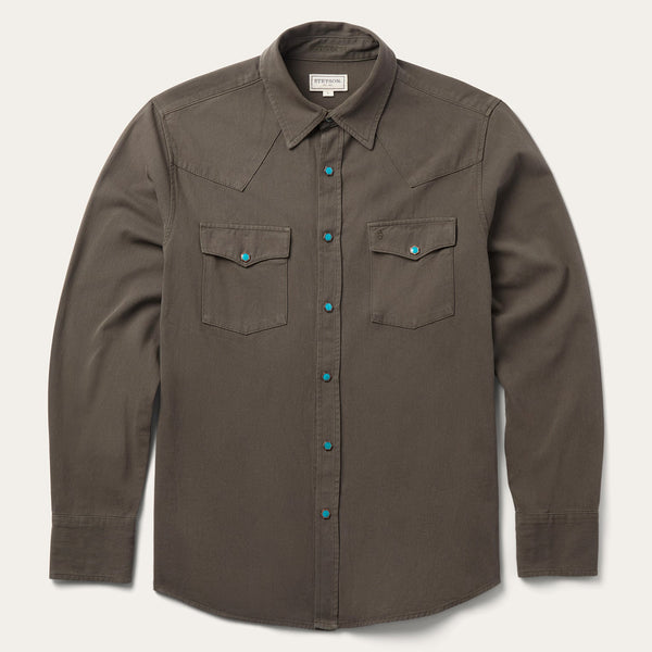 stetson Turquoise Snap Twill Western Shirt