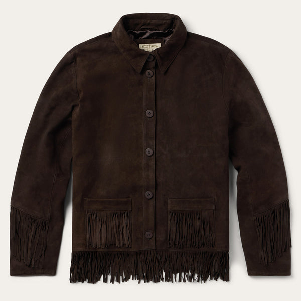 stetson Two Pocket Fringe Suede Jacket