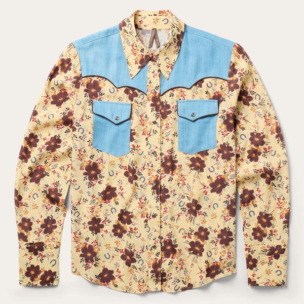 stetson Vintage Floral Print Western Shirt