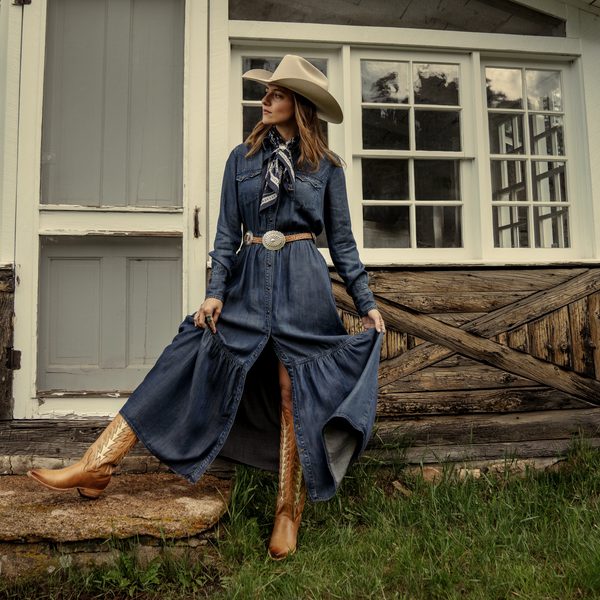 Stetson Western Denim Maxi Dress
