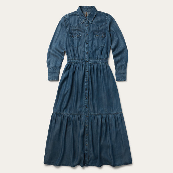 stetson Western Denim Maxi Dress