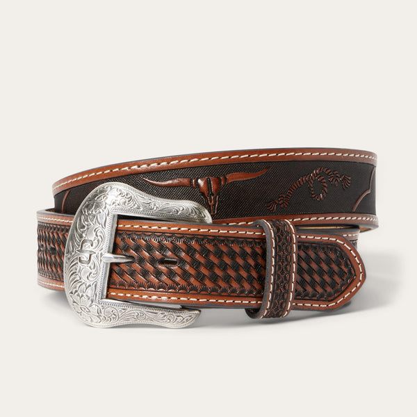 stetson Western Icons Tooled Belt