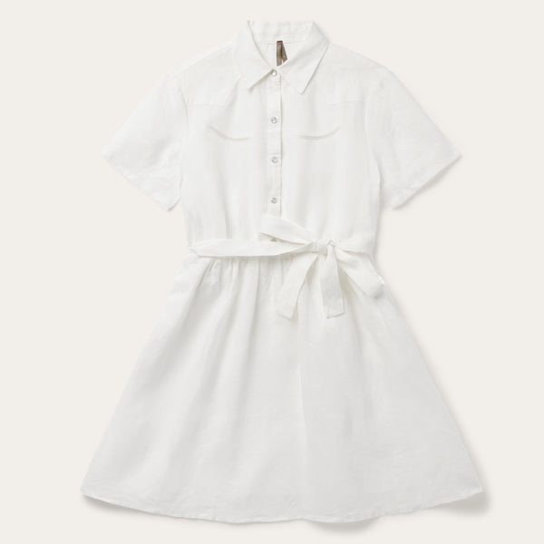 stetson White Linen Shirt Dress