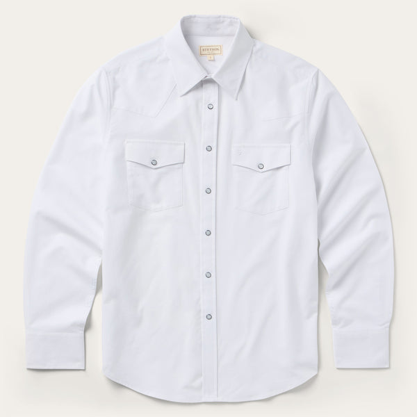 stetson White Oxford Western Shirt