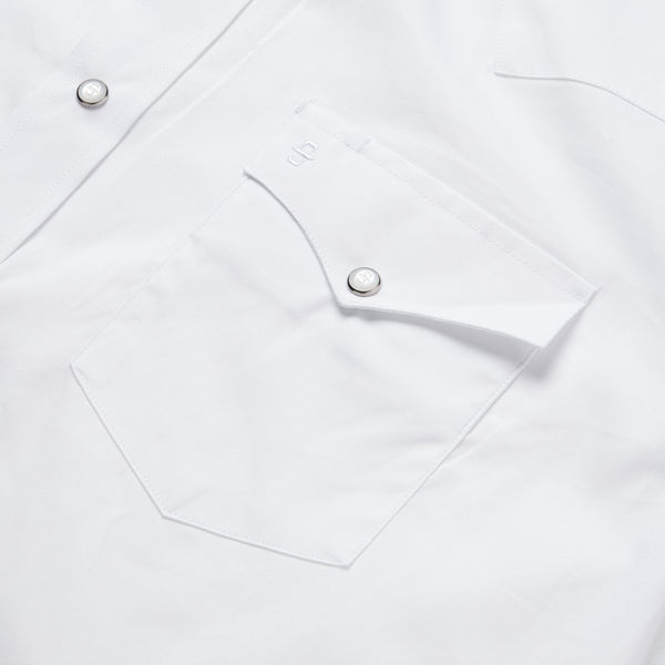Stetson White Pinpoint Oxford Western Shirt