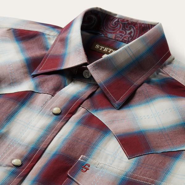 Stetson Wine Plaid Shirt