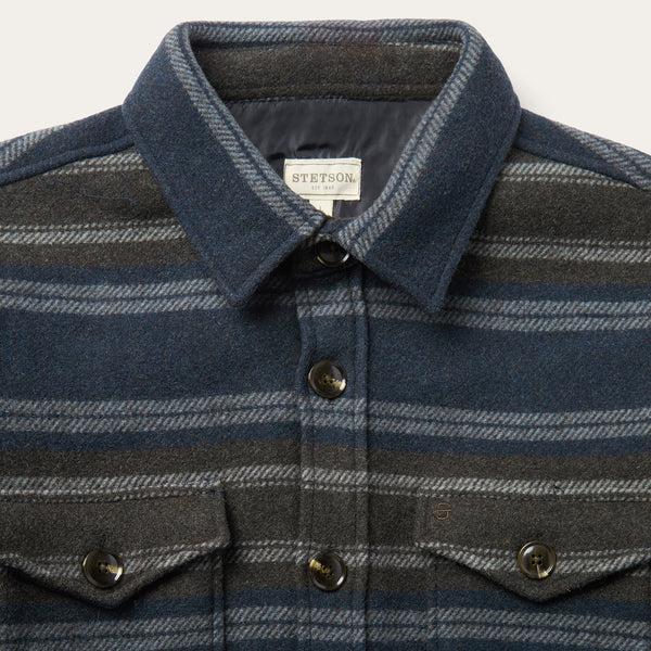 Stetson Wool Blend Stripe Shirt Jacket