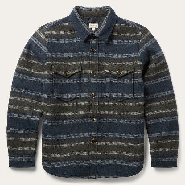 stetson Wool Blend Stripe Shirt Jacket