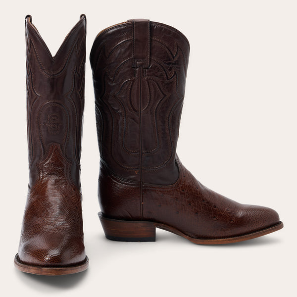 stetson Wyatt Smooth Ostrich Boots