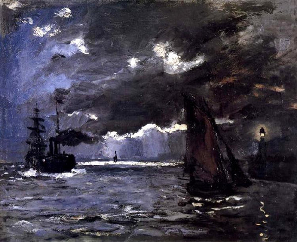 steve art gallery A Seascape Shipping by Moonlight Claude Monet 59.5x72.5cm