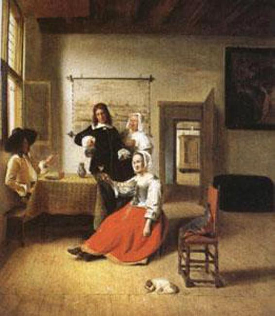 steve art gallery A Woman Drinking with Two Gentlemen Pieter de Hooch 69x60cm