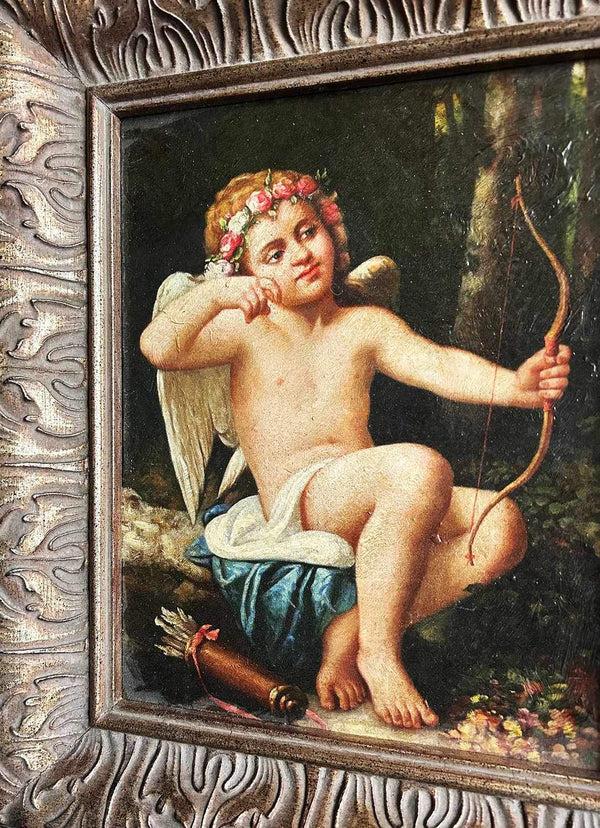 Steve Art Gallery Angel-Cupic Oil Painting On Wooden Pannel