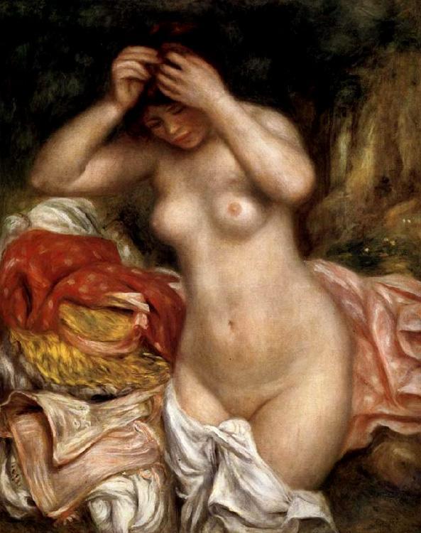 steve art gallery Bather Arranging Her Hair Pierre Renoir 50x40cm