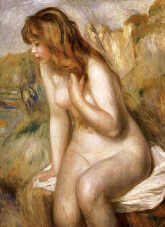 steve art gallery Bather Seated on a Rock Pierre Renoir 80x64cm