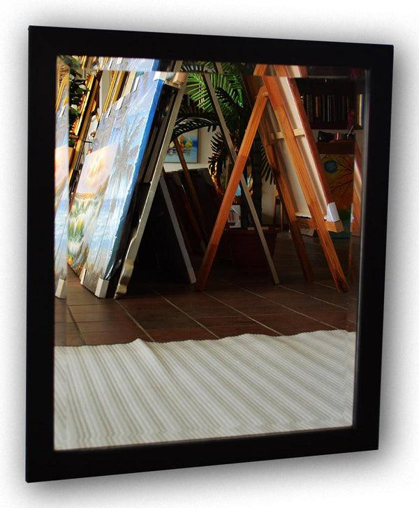 Steve Art Gallery Beveled Mirror In Solid Wood 23x27 Ins