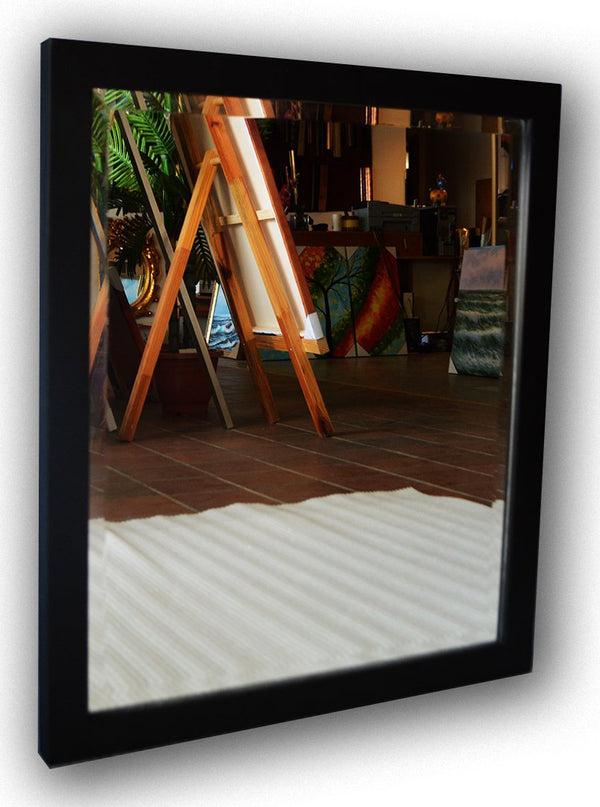 Steve Art Gallery Beveled Mirror In Solid Wood 23x27 Ins