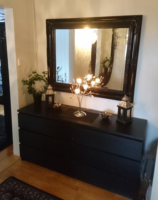 Steve Art Gallery Beveled Mirror In Solid Wood 24x46 Ins