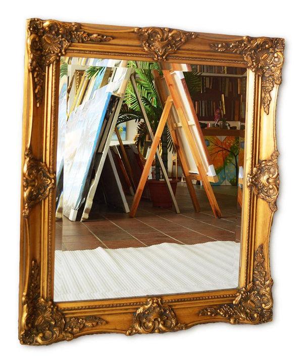 Steve Art Gallery Beveled Mirror In Solid Wood 60x70 Cm Or 24x28 Ins