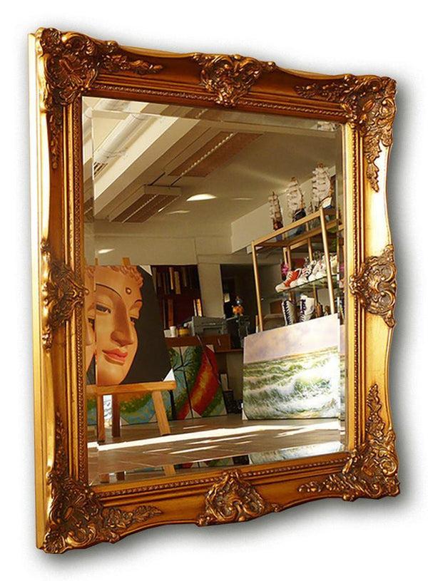 Steve Art Gallery Beveled Mirror In Solid Wood 60x70 Cm Or 24x28 Ins