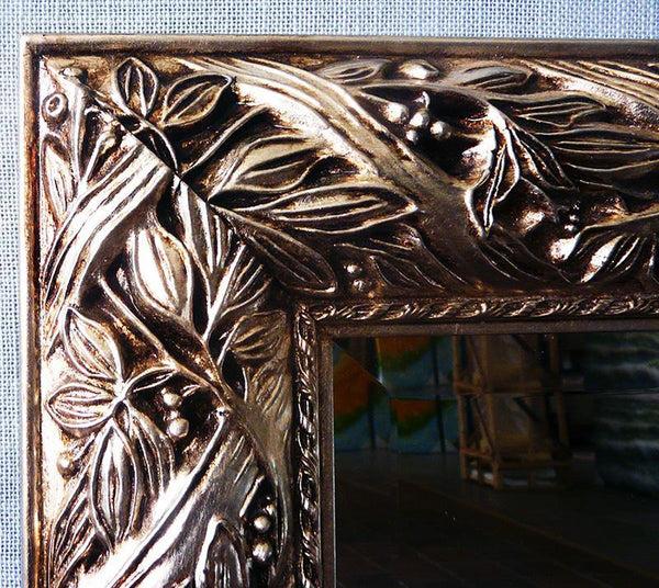 Steve Art Gallery Beveled Mirror With Solid Wood 26x31 Ins