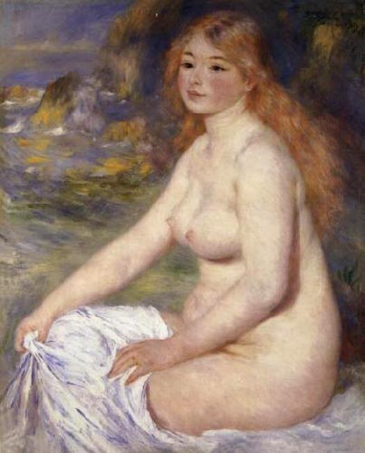 steve art gallery Blonde Bather Pierre Renoir 82x66cm