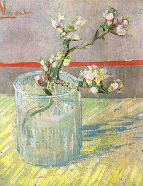 steve art gallery Blossoming Almond Branch in a Glass Vincent Van Gogh 24x19cm