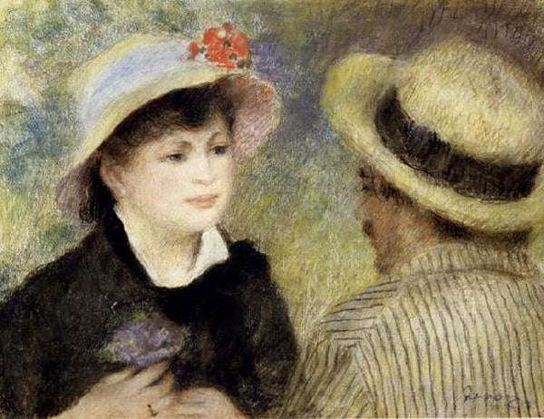 steve art gallery Boating Couple (Aline Charigot and Renoir) Pierre Renoir 45.1x59.9cm
