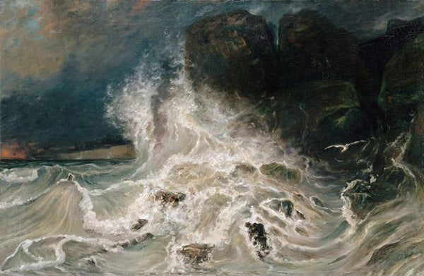 steve art gallery Breakers at Granville Point Paul Huet 60x40cm