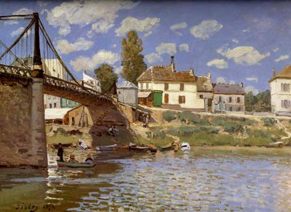 steve art gallery Bridge at Villeneuve-la-Garenne Alfred Sisley 50x40 cm