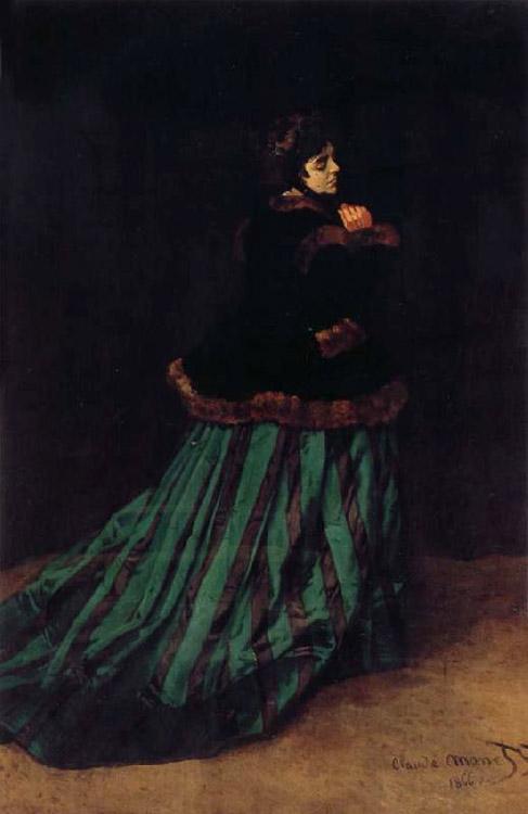 steve art gallery Camille or The Woman with a Green Dress Claude Monet 60x40cm