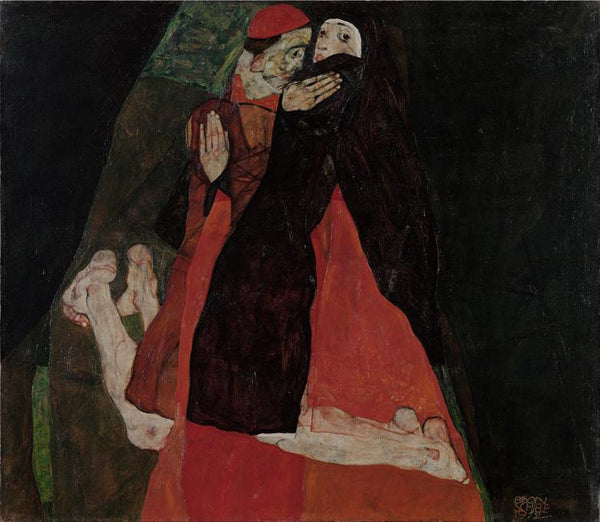 steve art gallery Cardinal and Nun Egon Schiele 69.8x80.1cm