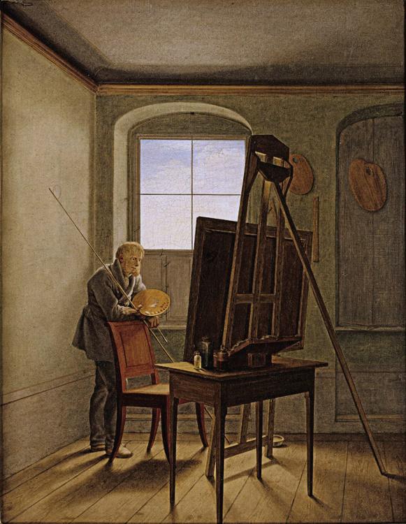 steve art gallery Caspar David Friedrich in his Georg Friedrich Kersting 51x40cm