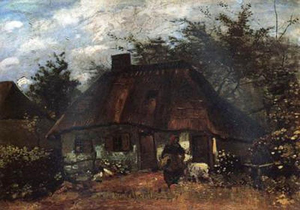 steve art gallery Cattage and Woman with Goat Vincent Van Gogh 60x40cm