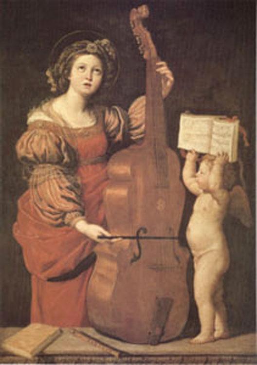 steve art gallery Cecilia with an angel Holding Music Domenichino 60x40cm