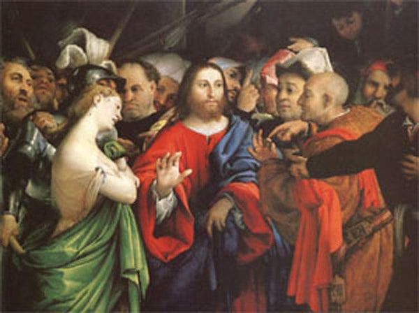 steve art gallery Christ and the Woman Taken in Adultery Lorenzo Lotto
