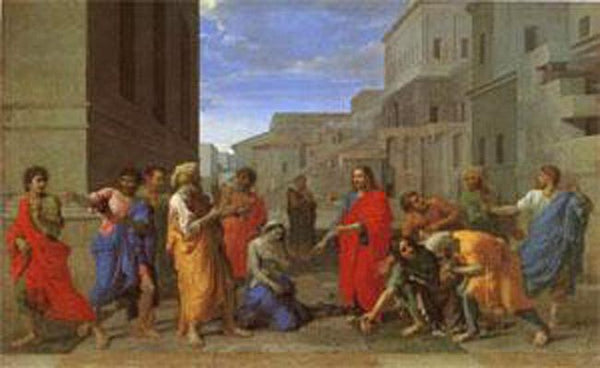 steve art gallery Christ and the Woman Taken in Adultery Nicolas Poussin 60x40cm