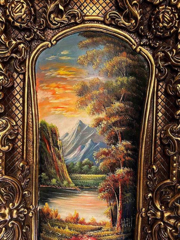 Steve Art Gallery City Painting With Fantastic Frame 45x108 Cm