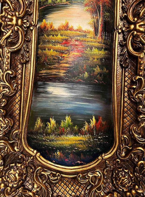 Steve Art Gallery City Painting With Fantastic Frame 45x108 Cm