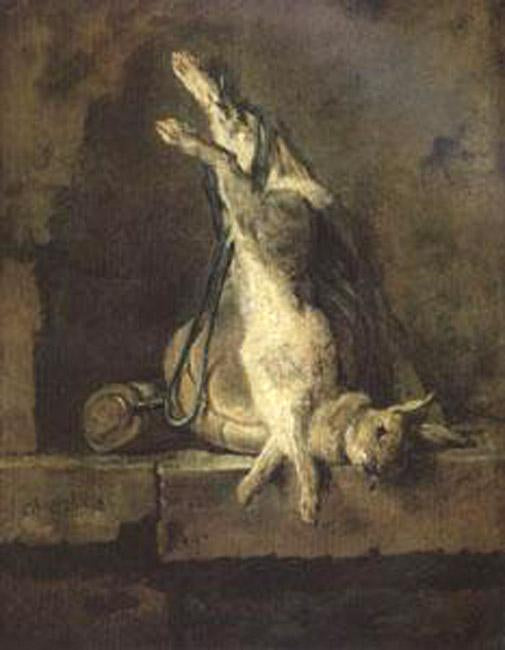 steve art gallery Dead Rabbit with Hunting Gear Jean Baptiste Simeon Chardin 81x65cm