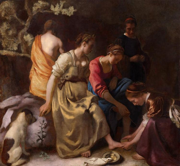 steve art gallery Diana and her Companions ae Johannes Vermeer 50x50cm