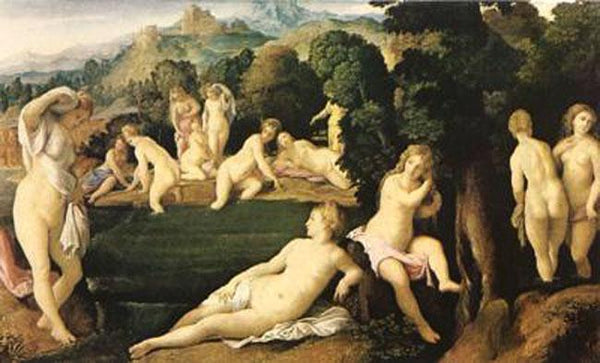 steve art gallery Diana discovers Callisto's Misdemeanour Palma Vecchio 60x40cm