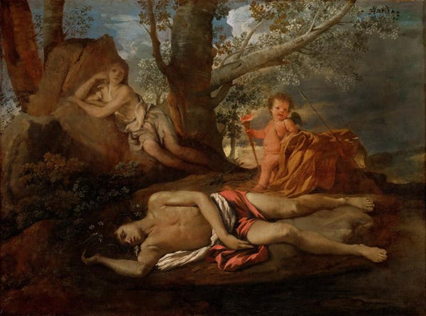 steve art gallery E-cho and Narcissus Nicolas Poussin 50x40cm